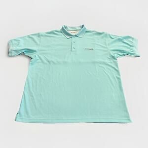 Columbia PFG Polo Mens Aqua Fishing Short Sleeve Shirt Size L LARGE FM6016